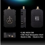 Foxeer Reaper 5W 40CH 5.8G pour Drone RC longue portée 25/500/1500/3000/5000mW 9 ~ 36V ventilateur Drones accessoires